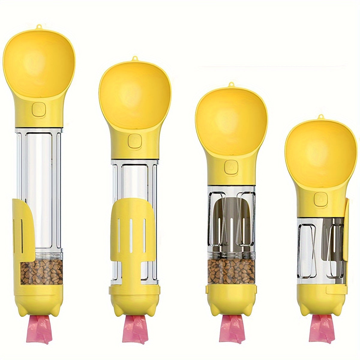 3-in-1 Portable Dog Water Bottle with Food Storage and Waste Collection yellow version
