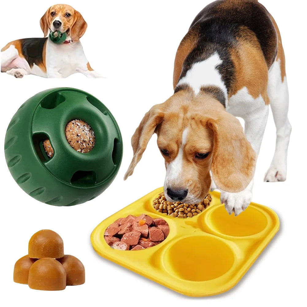 Frozen Treat Toy or pupsicle with a dog playing with the toy