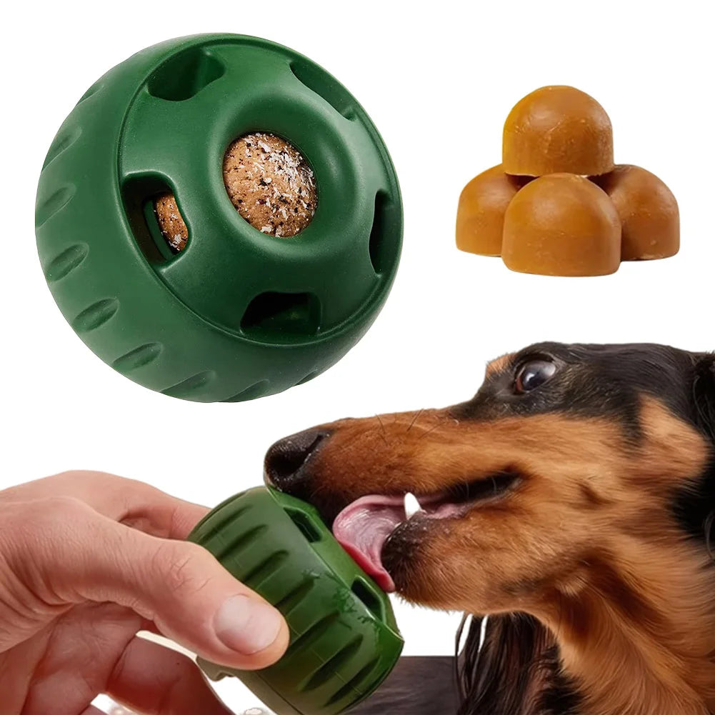 Frozen Treat Toy for Dogs with a dog licking