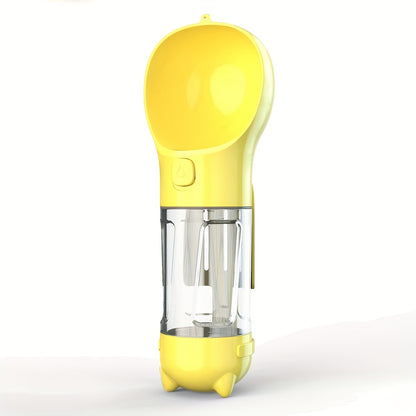  3-in-1 Portable Dog Water Bottle with Food Storage and Waste Collection yellow color