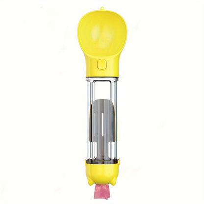  3-in-1 Portable Dog Water Bottle with Food Storage and Waste Collection LARGE YELLOW version