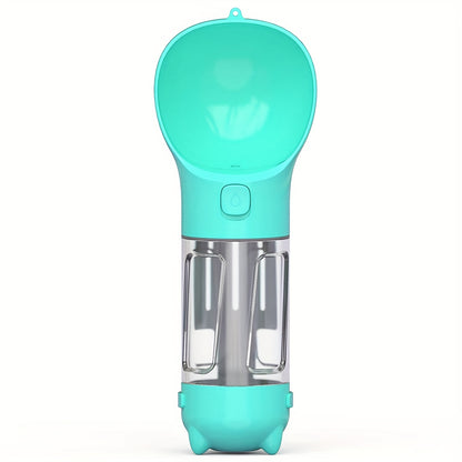 3-in-1 Portable Dog Water Bottle with Food Storage and Waste Collection BLUE color